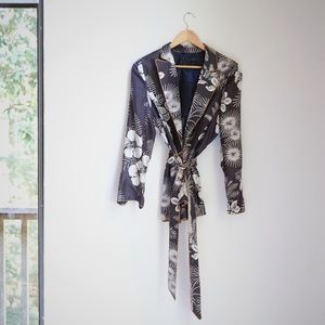 Printed J crew blazer with sash